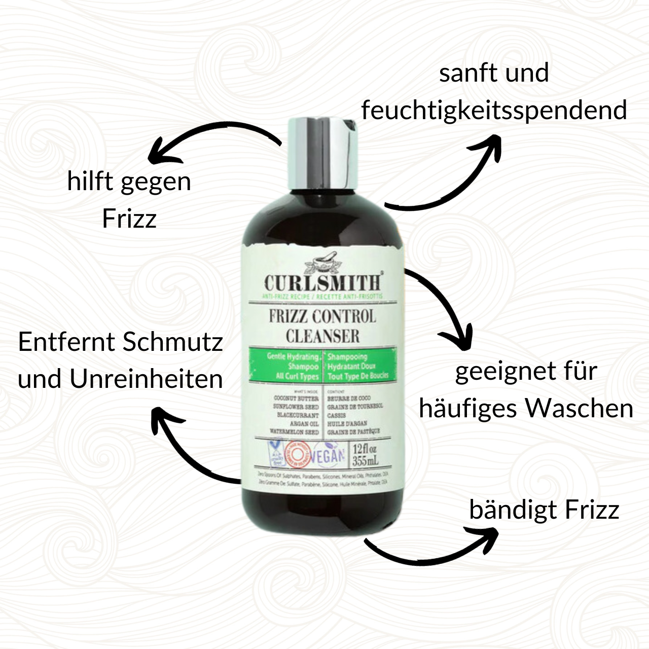 Curlsmith | Frizz Control Cleanser | 355ml Shampoo Curlsmith