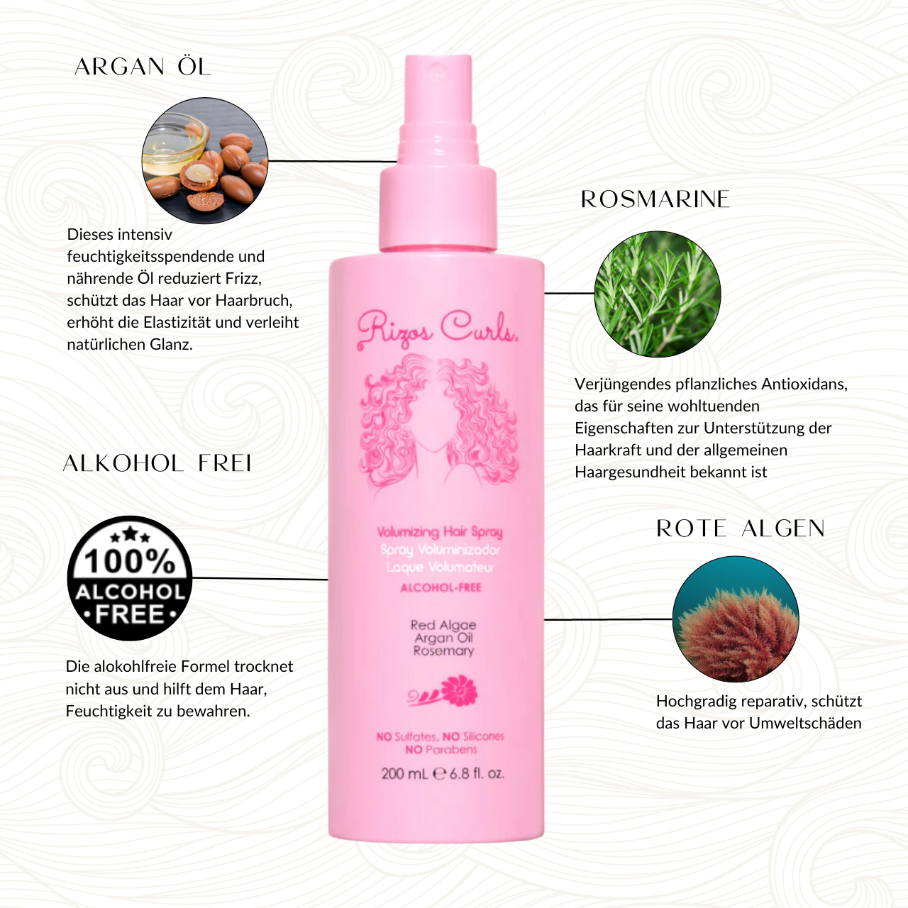 Rizos Curls | Alcohol-Free Volumizing Hair Spray /200ml Haarspray Rizos Curls