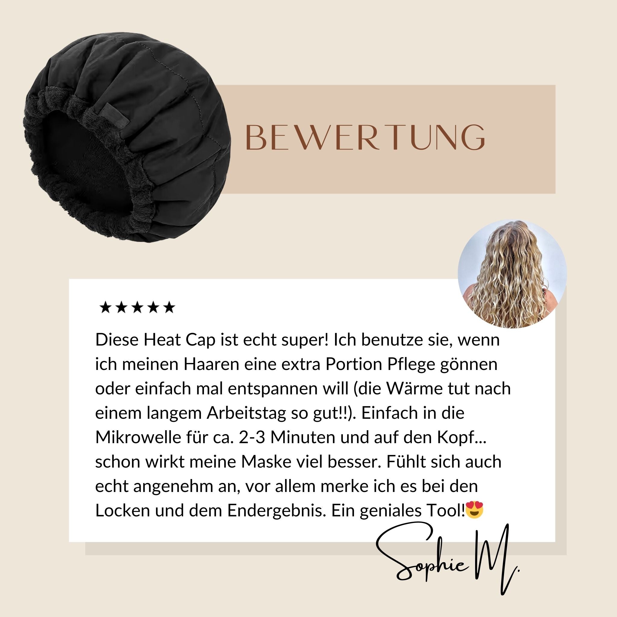 SARI CURLS | Flaxseed Heat Cap - L Heat Cap SARI CURLS