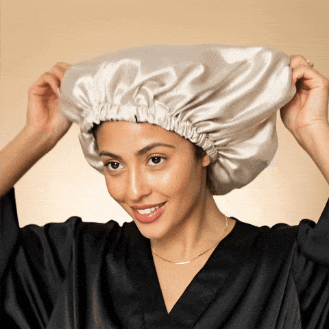 SARI CURLS | Silky Satin Bonnet - Double Pink V-Day Kopfhaube SARI CURLS