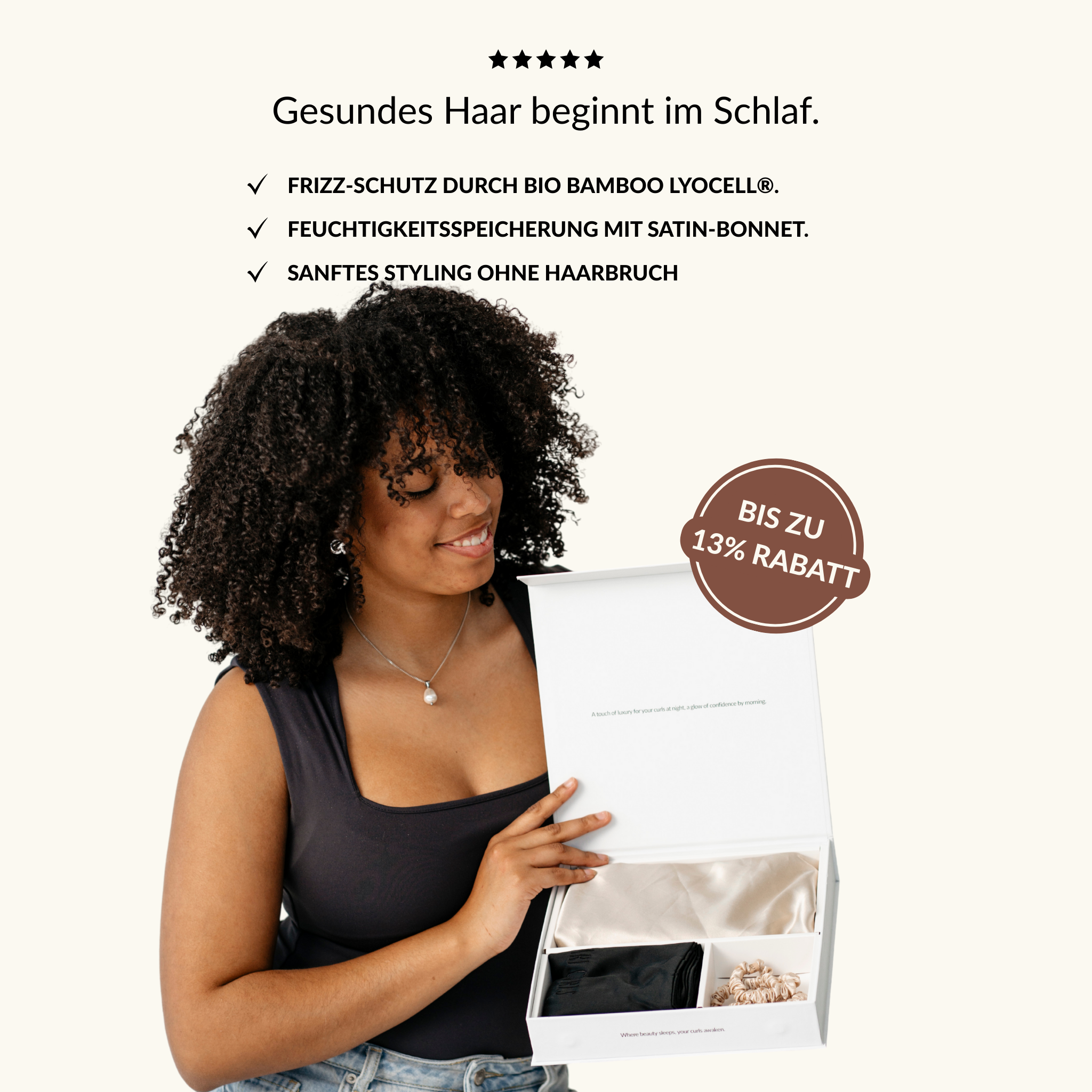 SARI CURLS | Schlaf- und Satin Box - Cream/Onyx Satin Bundle SARI CURLS