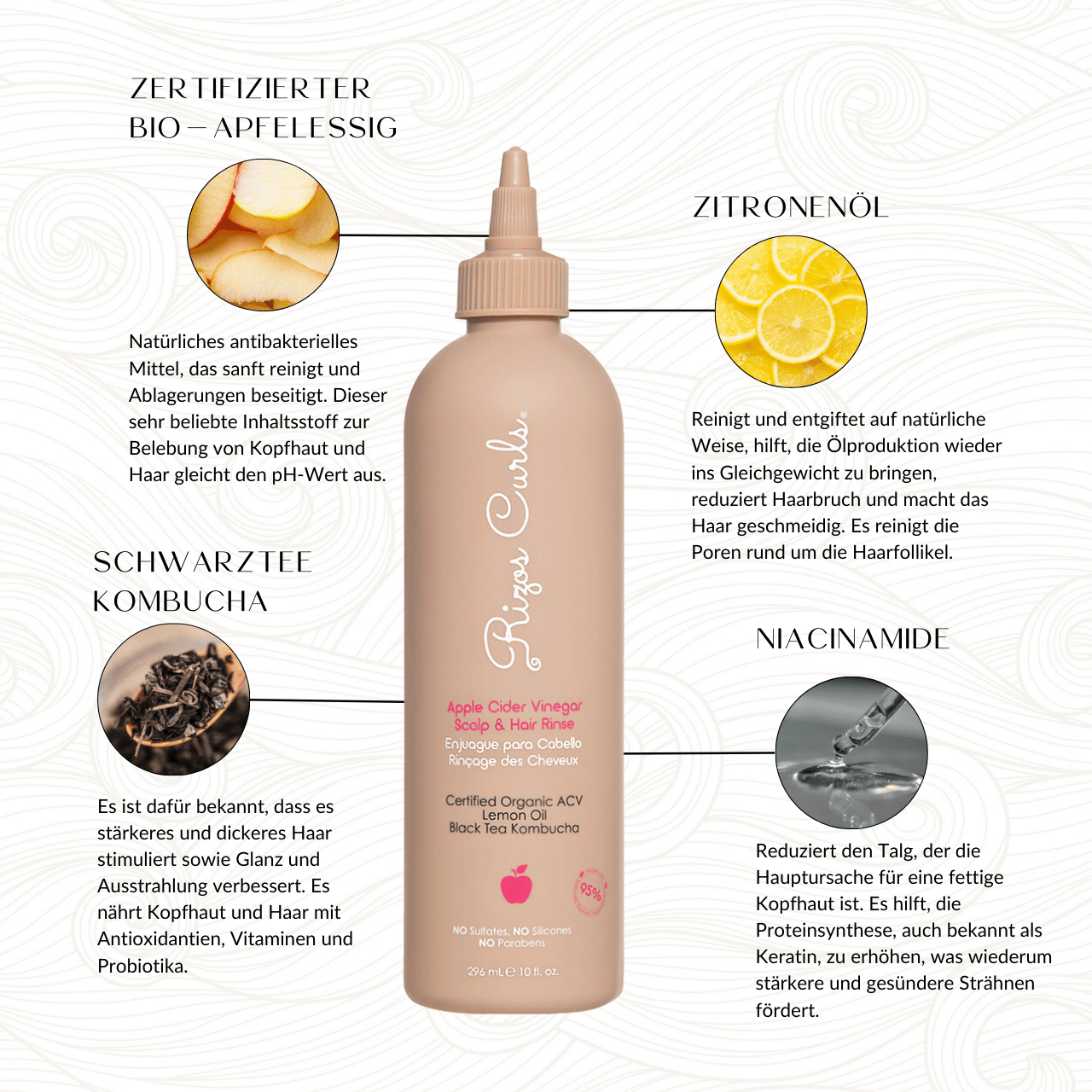 Rizos Curls | Apple Cider Vinegar Scalp & Hair Rinse Shampoo Rizos Curls
