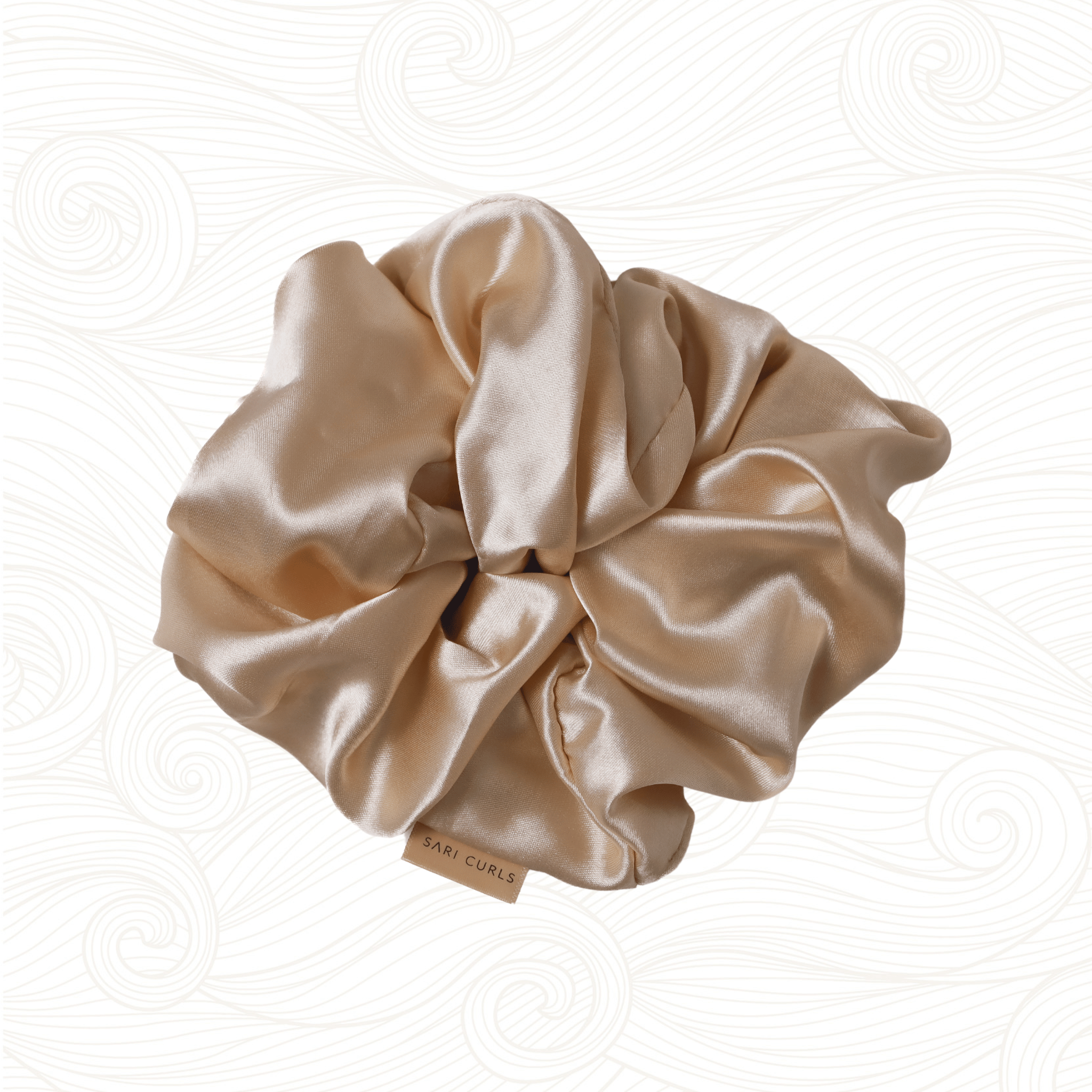 SARI CURLS | Silky Satin XL Scrunchie - Cream Scrunchie SARI CURLS