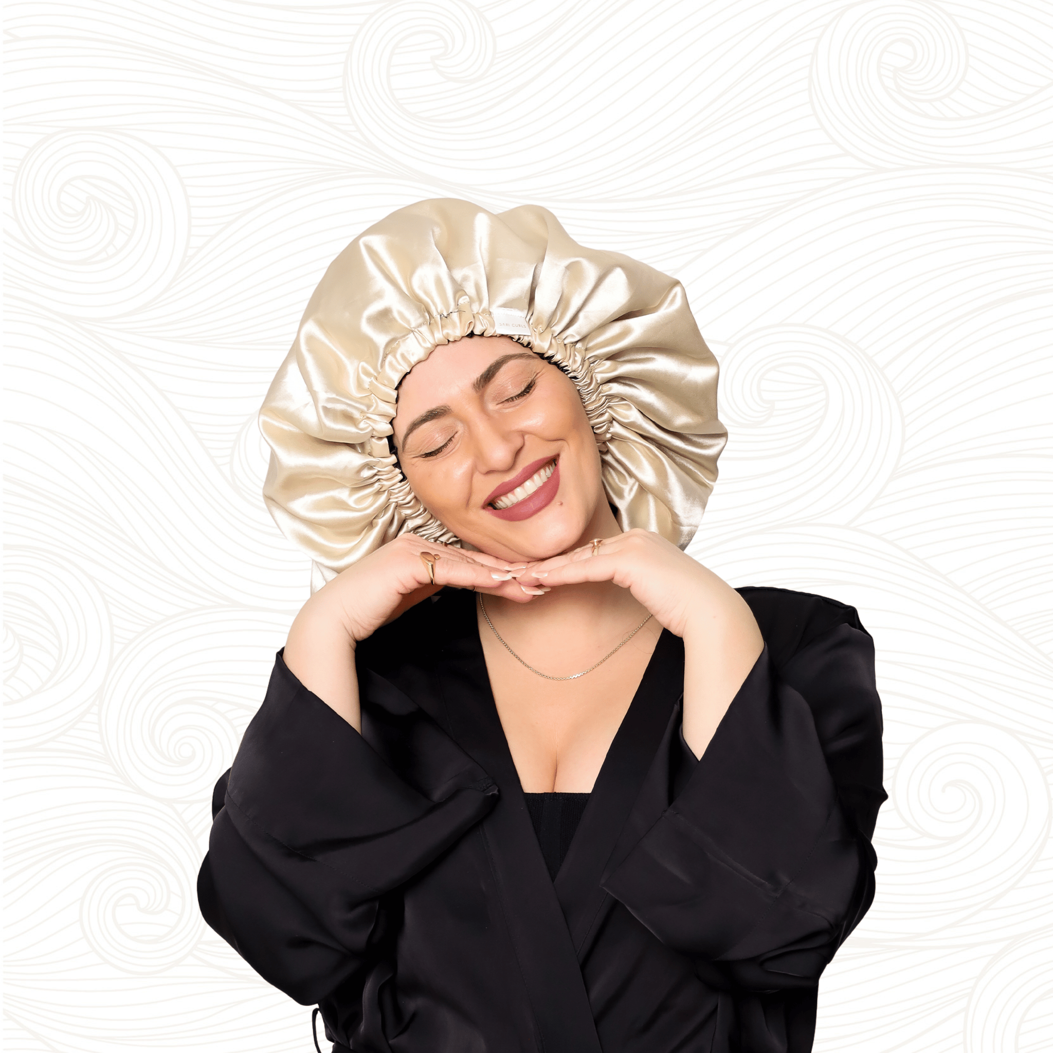 SARI CURLS | Silky Satin Bonnet - Cream Kopfhaube SARI CURLS