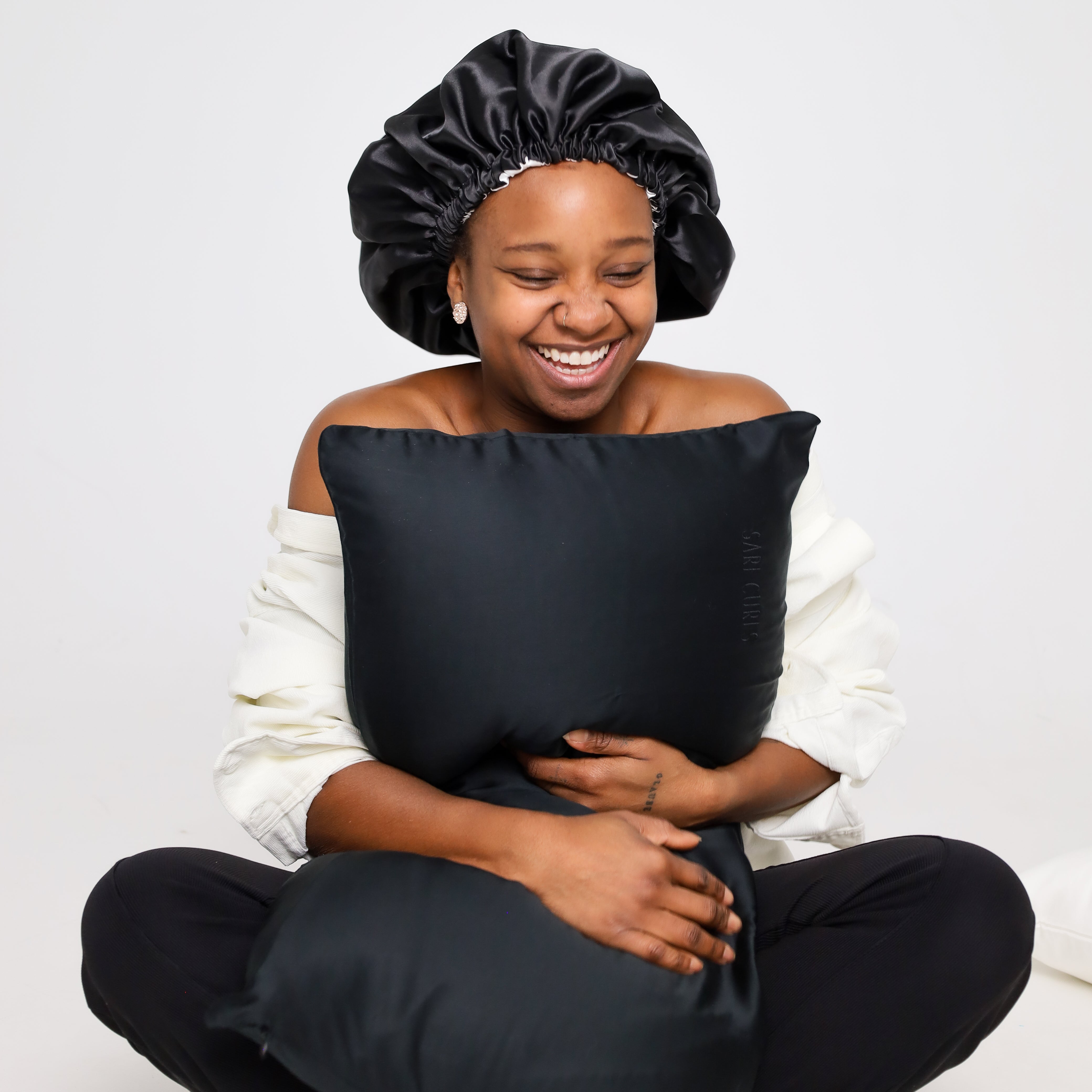 SARI CURLS | Schlaf- und Satin Box - Cream/Onyx Satin Bundle SARI CURLS