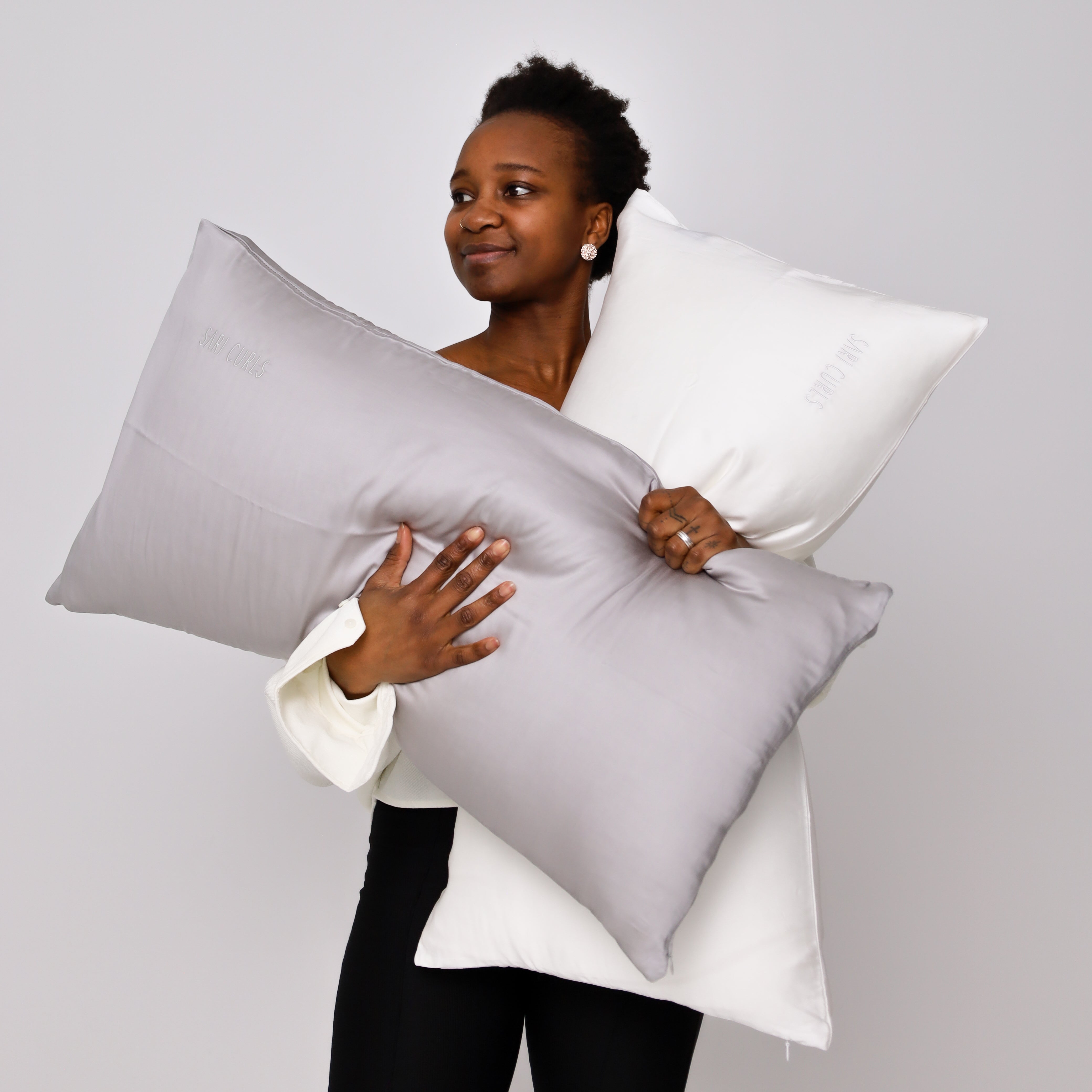SARI CURLS | Silky 100% Bambus Kissenbezug - White Kissenbezug SARI CURLS