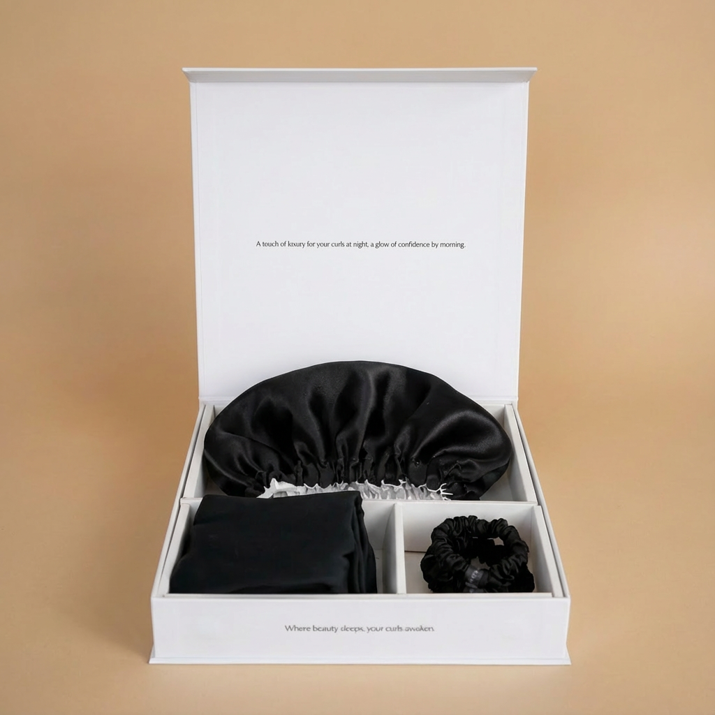 SARI CURLS | Schlaf- und Satin Box - Cloud/Onyx Satin Bundle SARI CURLS