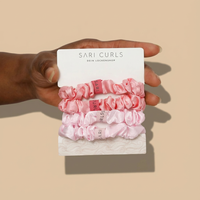 SARI CURLS | Satin Scrunchies - 4er Set - Pink