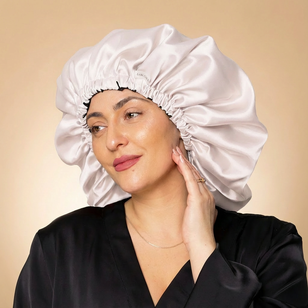 SARI CURLS | Silky Satin Bonnet - Double Pink Special Kopfhaube SARI CURLS