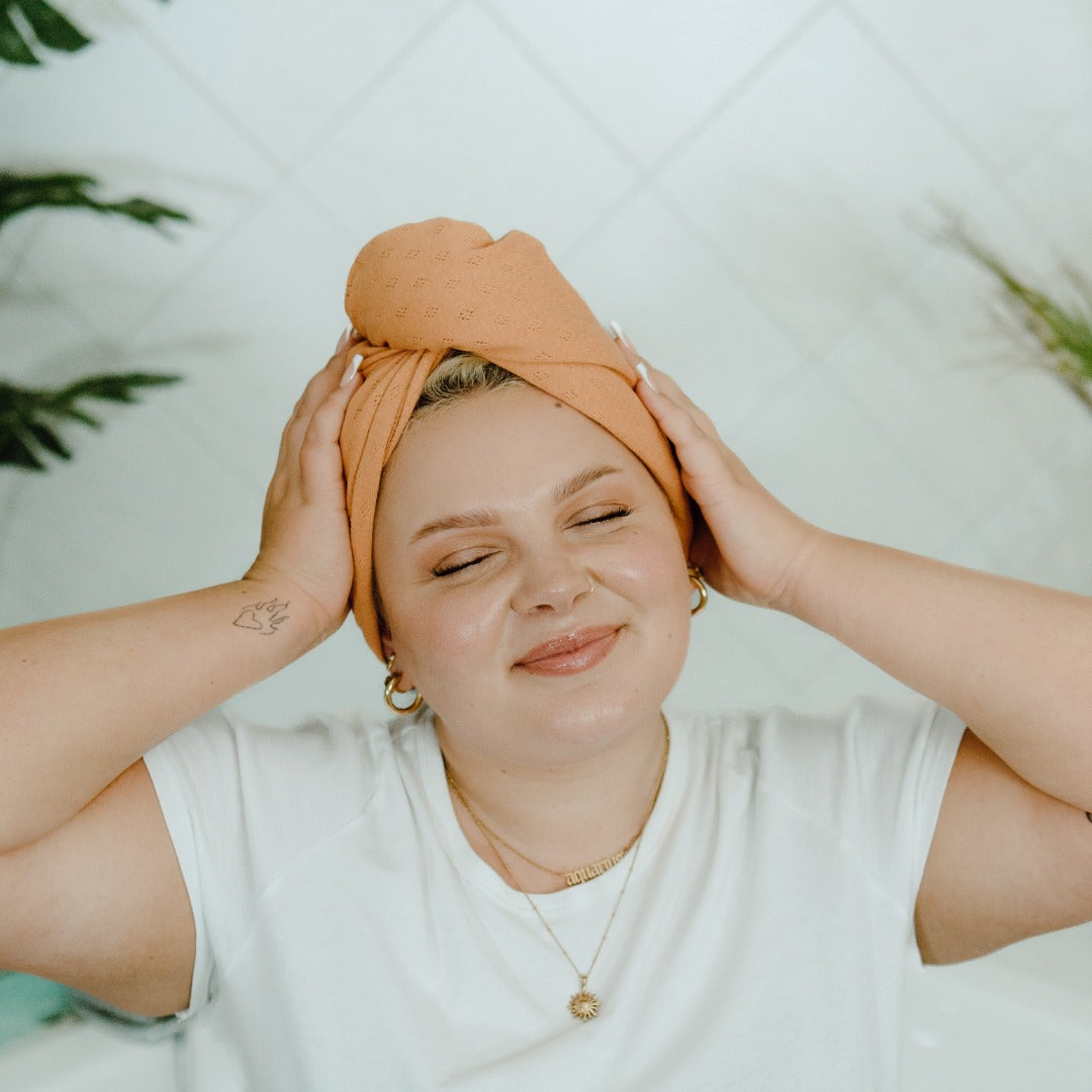 Fräulein Frieda | Turban aus Bio-Baumwolle | Peach Handtücher Fräulein Frieda
