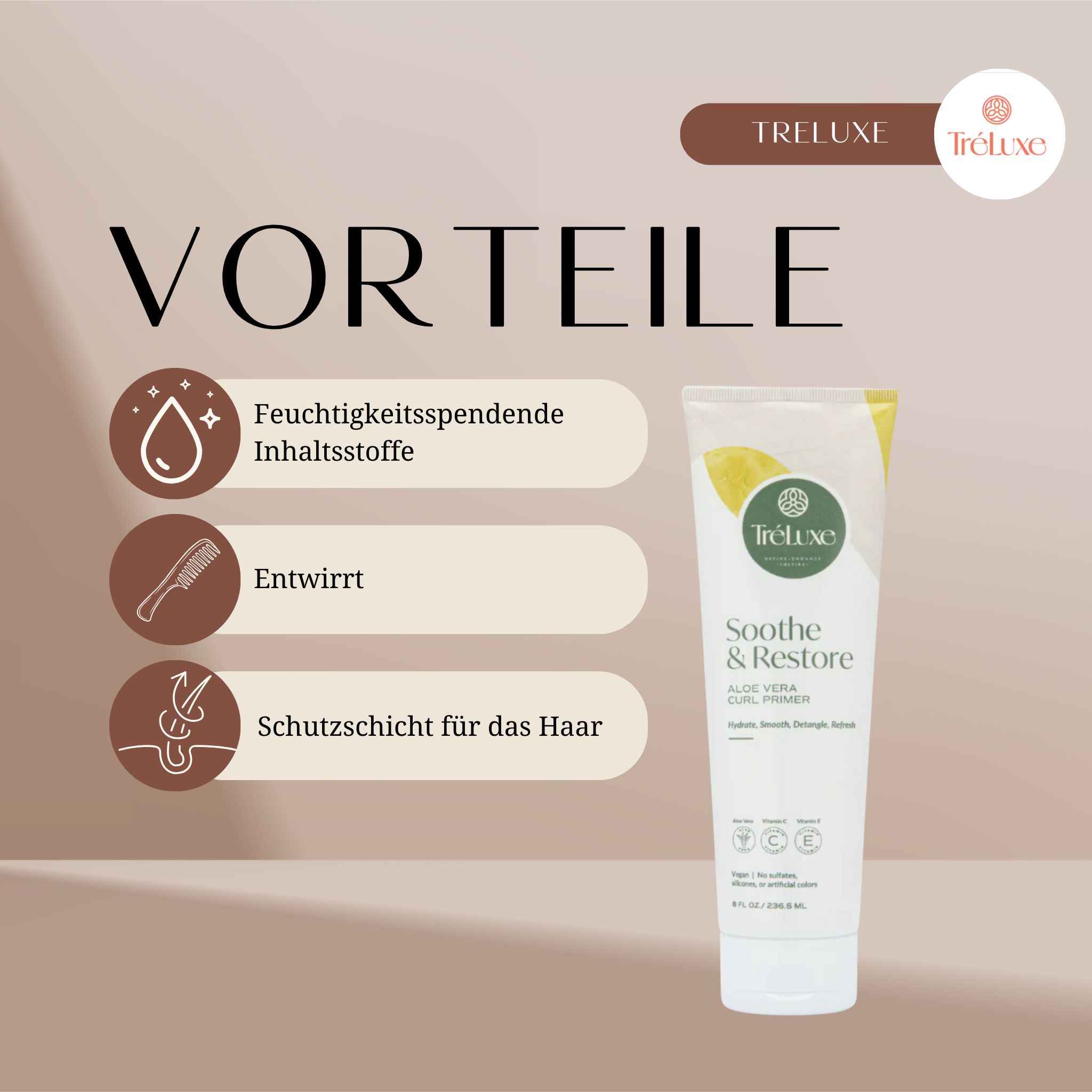 Tréluxe | Soothe & Restore Aloe Vera Curl Primer / 236ml Conditioner Tréluxe
