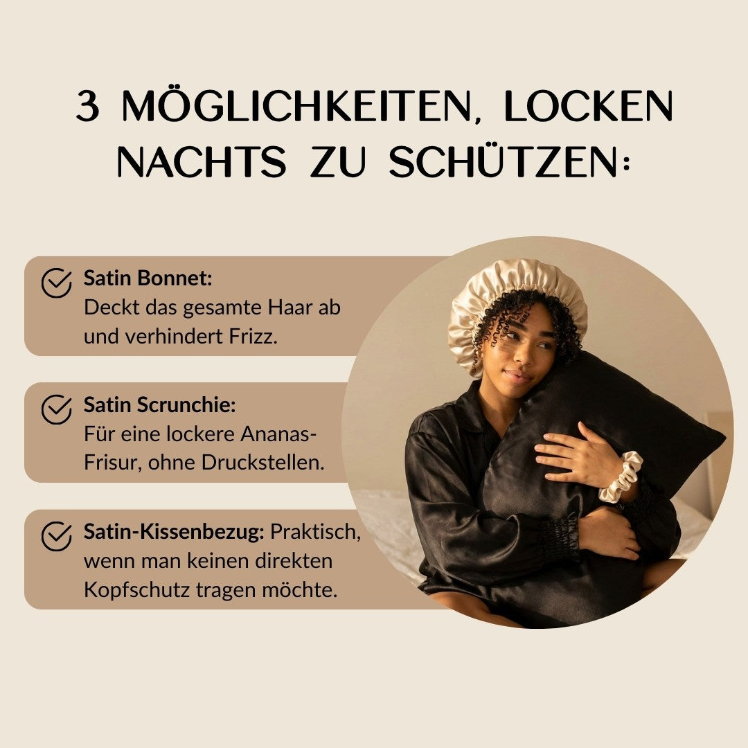 SARI CURLS | Schlaf- und Satin Box - Cream / White Satin Bundle SARI CURLS