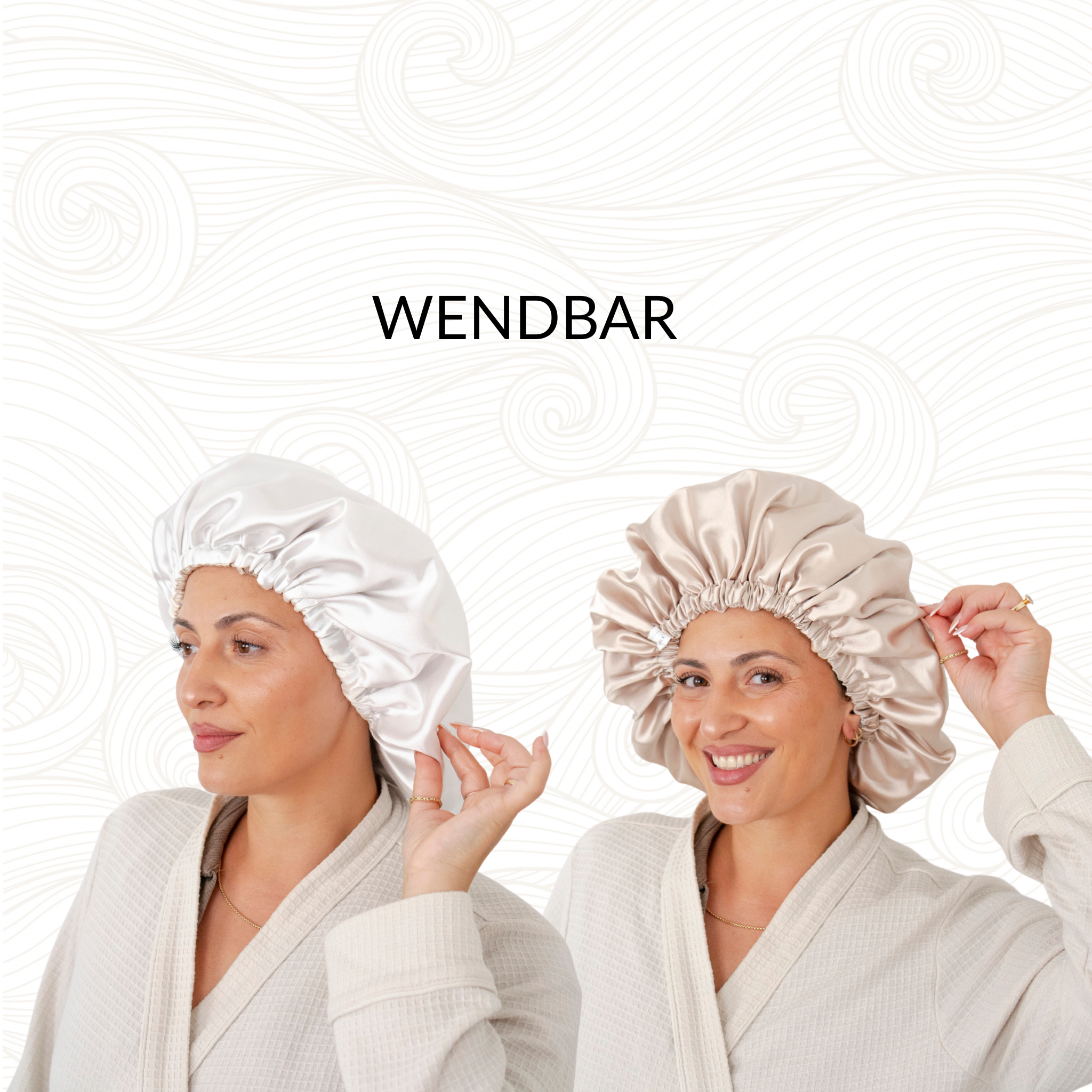 SARI CURLS | Silky Satin Bonnet - Cream / White Kopfhaube SARI CURLS