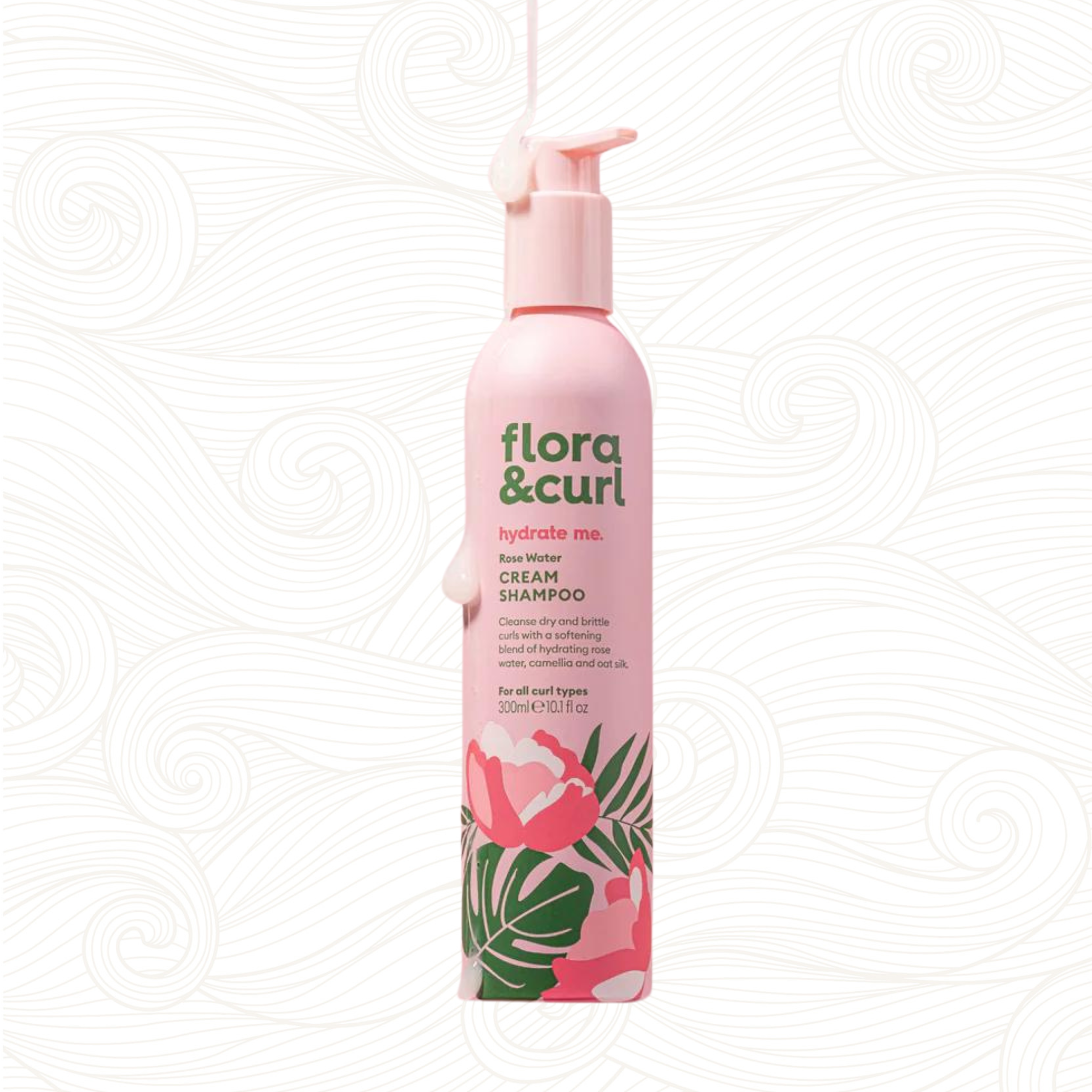 Flora & Curl | Rose Water Cream Shampoo /ab 300ml Shampoo Flora & Curl