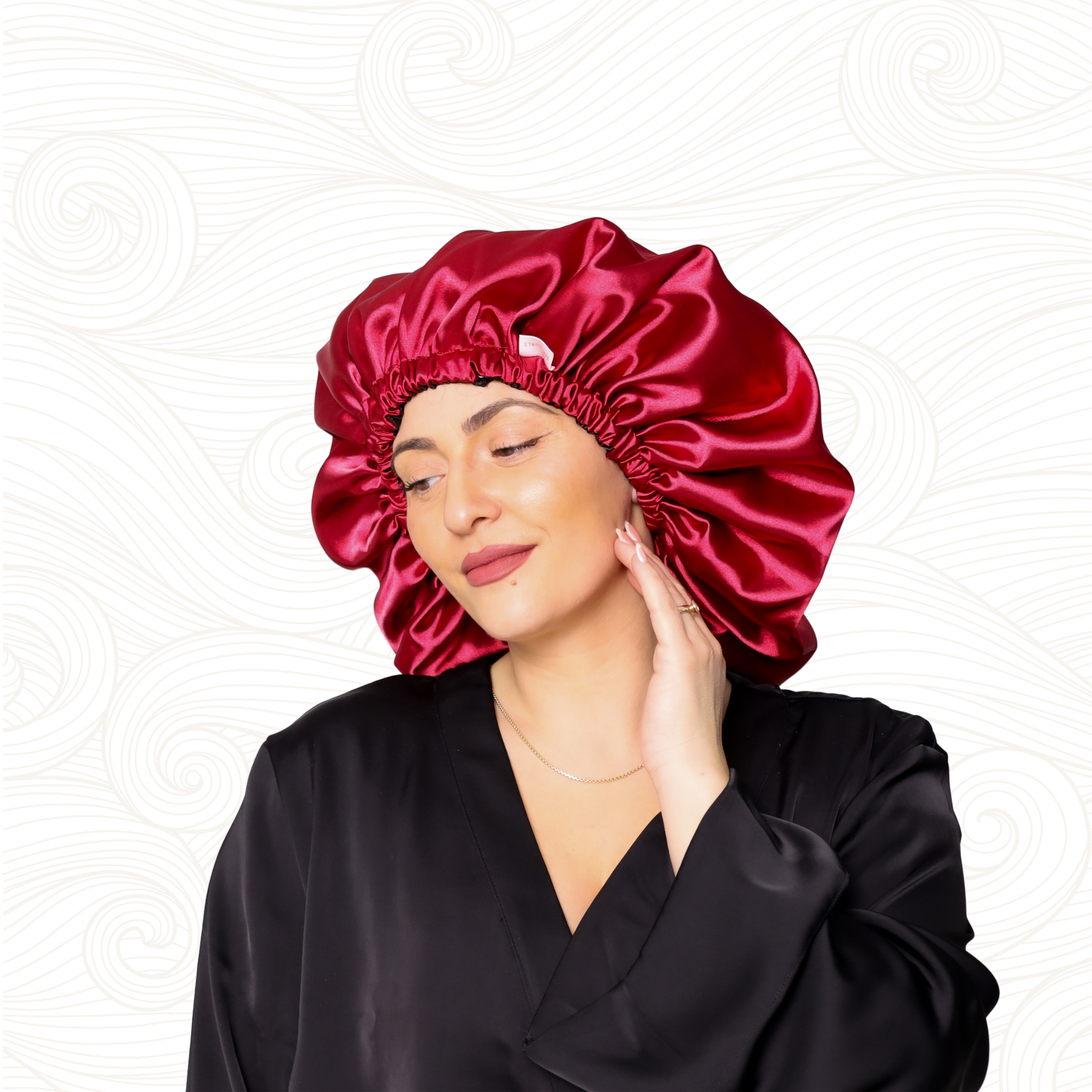 SARI CURLS | Silky Satin Bonnet - Bordeaux Red SARI CURLS Satin SARI CURLS | Dein Lockenshop