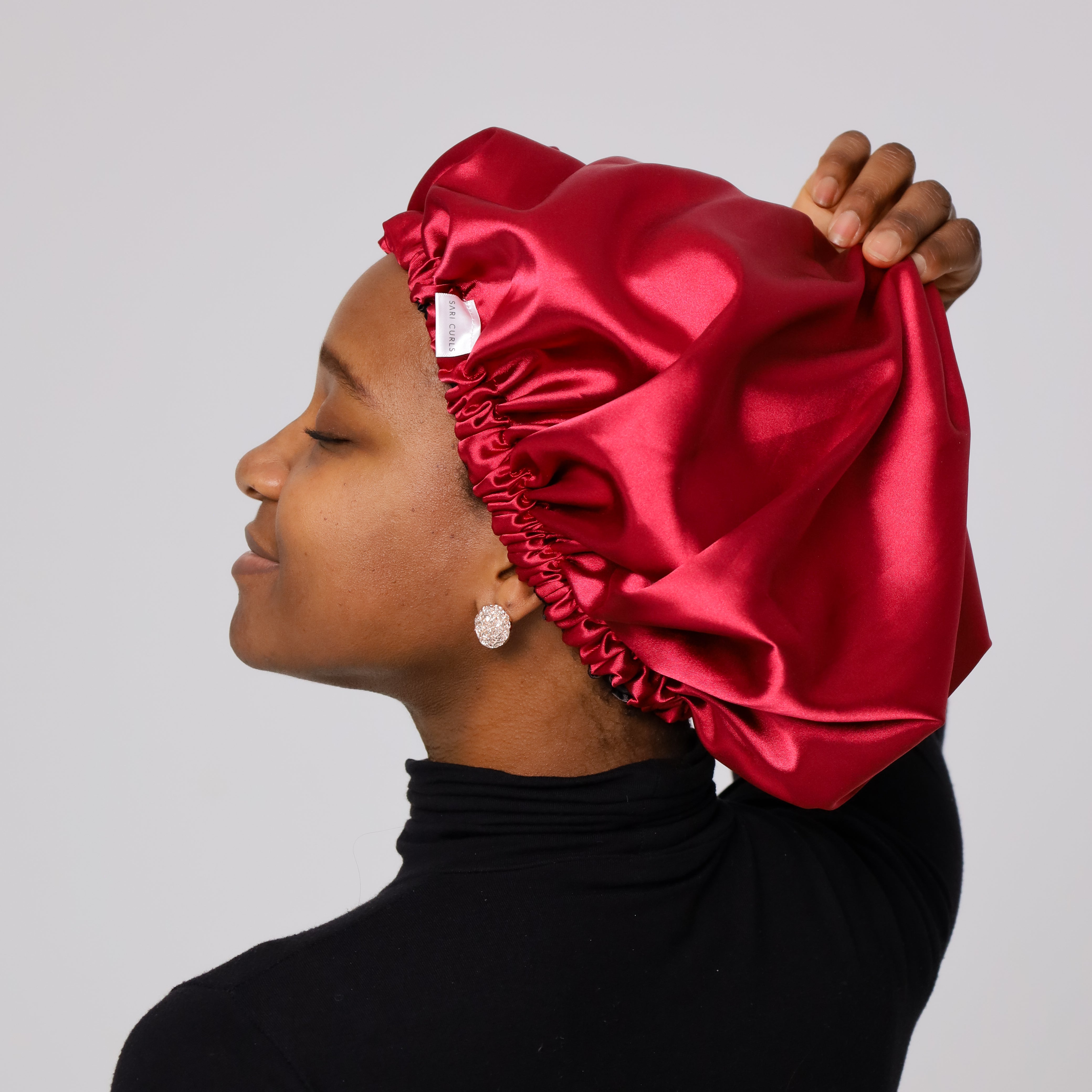 SARI CURLS | Silky Satin Bonnet - Bordeaux Red Kopfhaube SARI CURLS