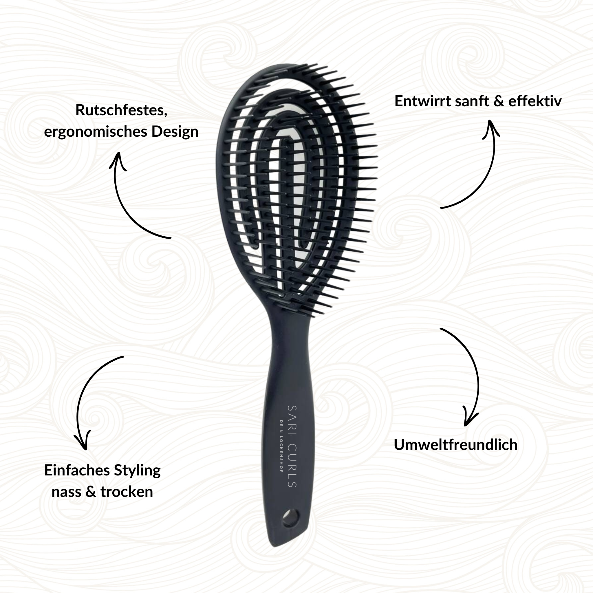 SARI CURLS | Detangling Brush - Black Edition Bürsten & Kämme SARI CURLS