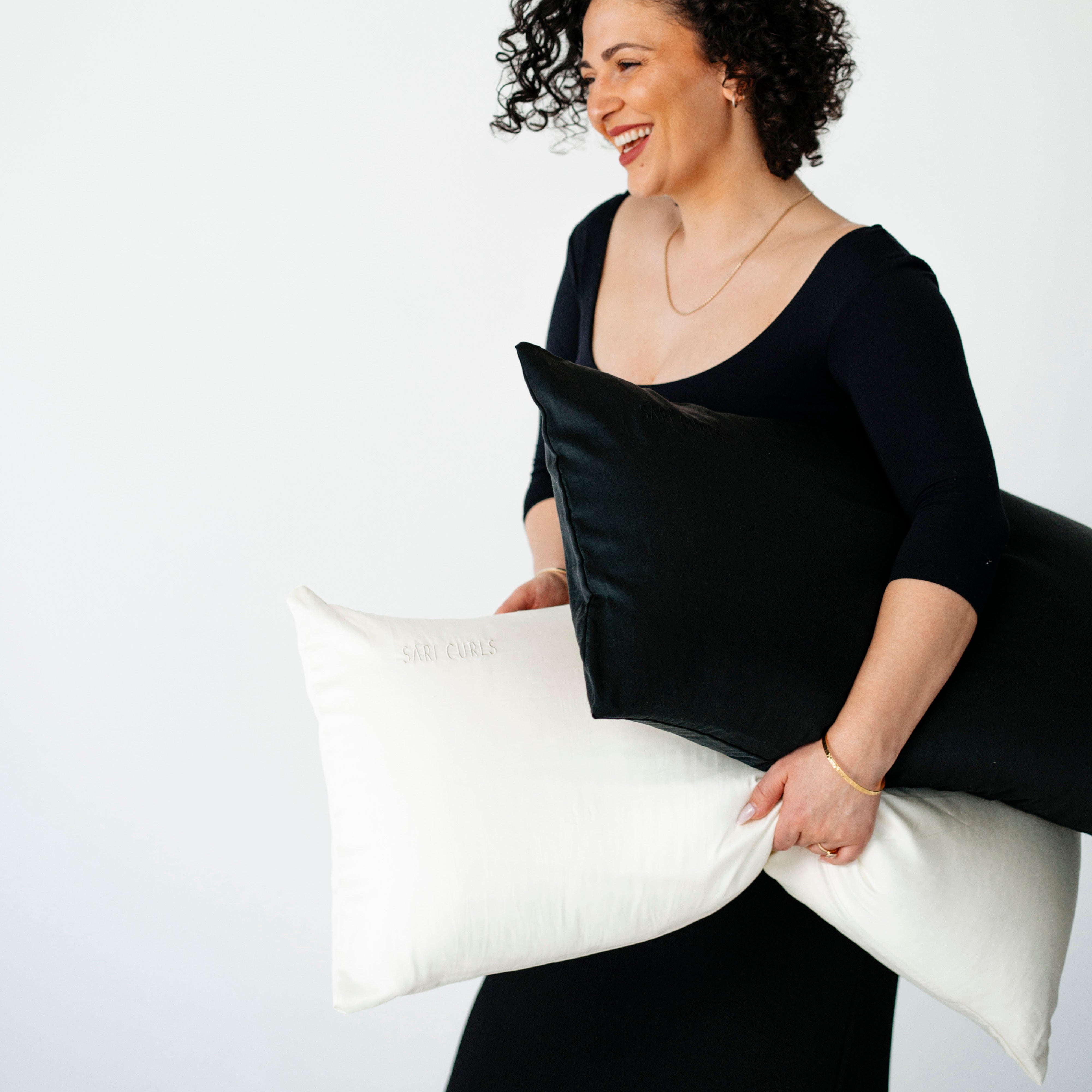 SARI CURLS | Schlaf- und Satin Box - Cream/Onyx