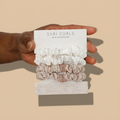 SARI CURLS | Silky Satin Small Scrunchies - 4er Set - Cream / White