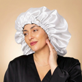 SARI CURLS | Silky Satin Bonnet - Cream / White