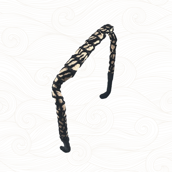 Zazzy Bandz | Hand Wrapped - Beige & Black Zebra