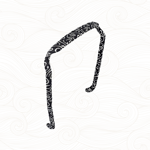 Zazzy Bandz | Hand Wrapped - Swirls of Silver & Black